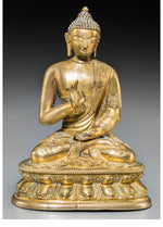 A Sino-Tibetan Gilt Bronze Figure of Buddha Shakyamuni, 18th century