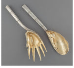 A Two-Piece Gorham Mfg. Co. Partial Gilt Silver Shell and Bamboo-Form Salad Serving Set, Providence, Rhode Island, circa 188