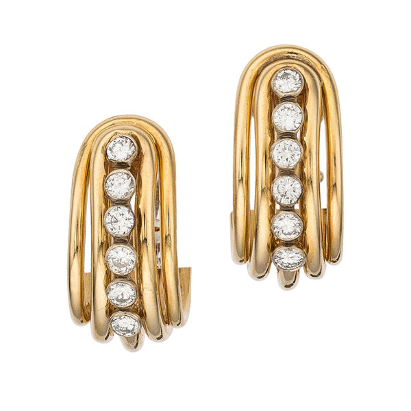 Diamond, Gold Earrings
