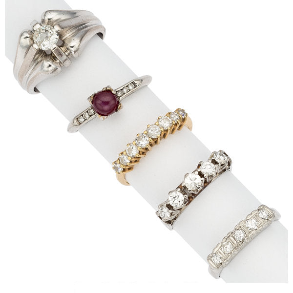 Diamond, Ruby, Platinum, Palladium, Gold Rings