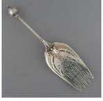 A George Sharp Parcel-Gilt Silver Cold Meat Fork with Applied Cast Turtle