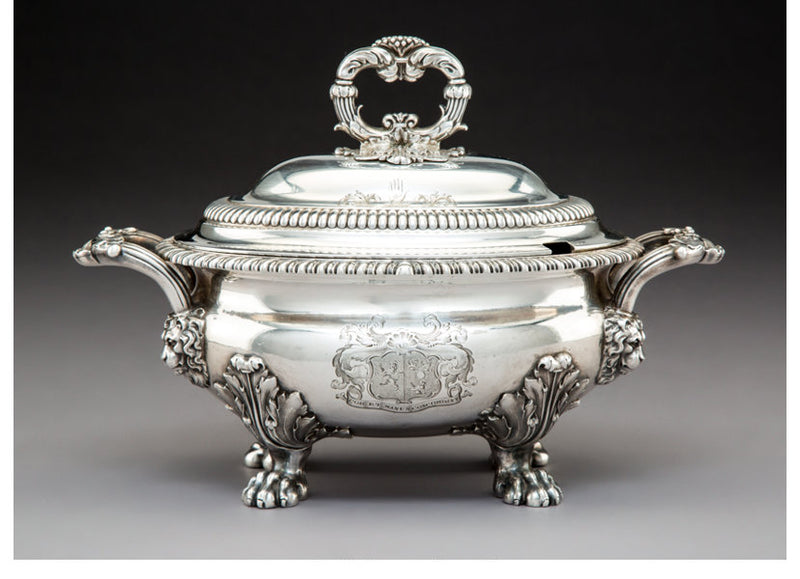 A Paul Storr George IV Silver Covered Sauce Tureen, London, 1823