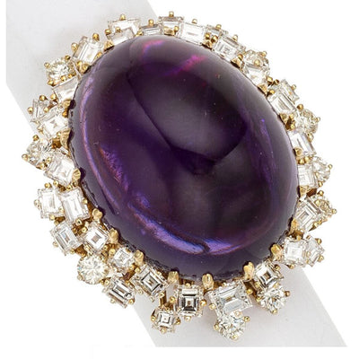 Amethyst, Diamond, Gold Ring