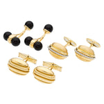 Black Onyx, Platinum, Gold Cuff Links