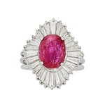 Burma Ruby, Diamond, Platinum Ring