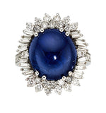Burma Sapphire, Diamond, White Gold Ring