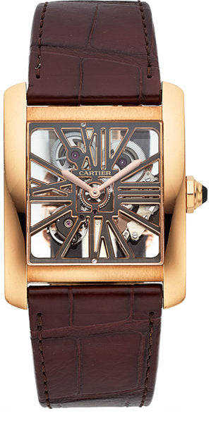 Cartier Rose Gold Skeleton Tank MC Ref. 3656, No. 75