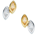 Colored Diamond, Diamond, Gold Earrings