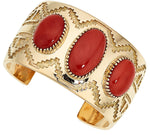 Coral, Gold Bracelet, Tommy Jackson, Navajo