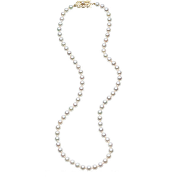 Cultured Pearl, Gold Necklace, Mikimoto