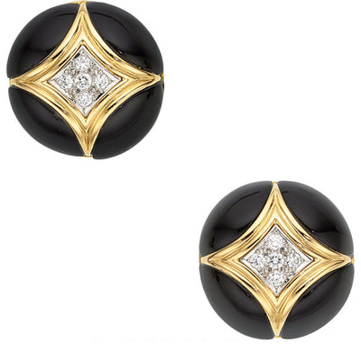 Diamond, Black Onyx, Gold Earrings, Van Cleef & Arpels