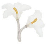 Diamond, Colored Diamond, Rock Crystal Quartz, Gold Brooch