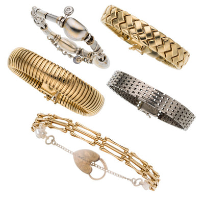 Diamond, Cultured Pearl, Gold Bracelets