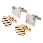 Diamond, Enamel, Gold Cuff Links