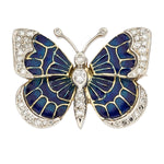 Diamond, Enamel, Platinum-Topped Gold Brooch
