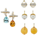 Diamond, Multi-Stone, Cultured Pearl, Platinum, Gold Earrings, Paloma Picasso for Tiffany & Co