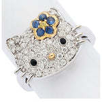 Diamond, Multi-Stone, White Gold Ring
