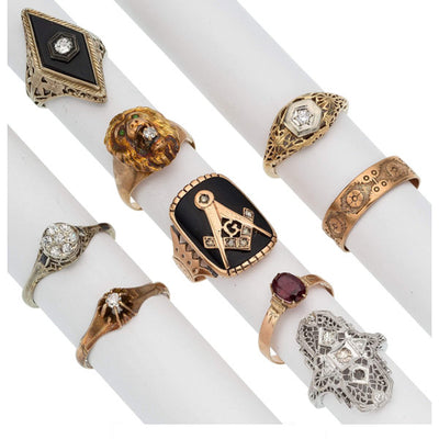 Diamond, Multi-stone, Gold Rings