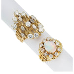 Diamond, Opal, Gold Rings