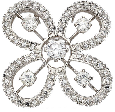 Diamond, Platinum Brooch