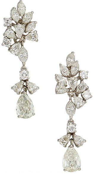 Diamond, Platinum Earrings