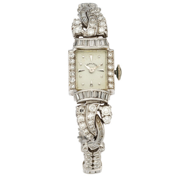Diamond, Platinum Lady's Watch, Hamilton - Main Image