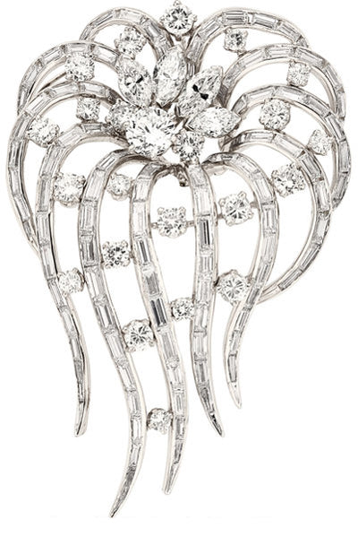 Diamond, Platinum Pendant-Brooch
