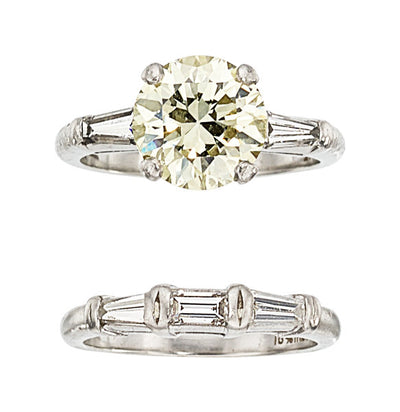 Diamond, Platinum Ring Set