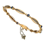 Diamond, Sapphire, Gold, Yellow Metal Bracelet, French