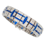 Diamond, Synthetic Sapphire, White Gold Bracelet