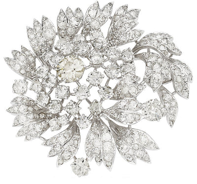 Diamond, White Gold Pendant-Brooch