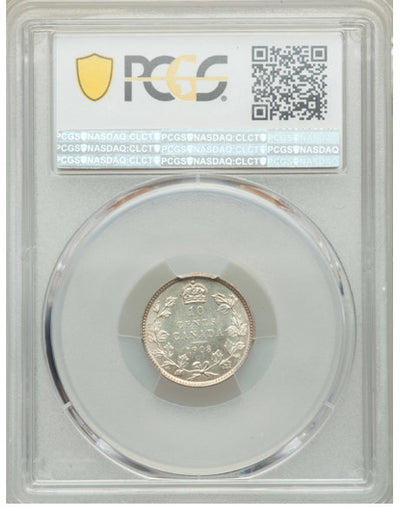 Edward VII 10 Cents 1908 MS64 PCGS