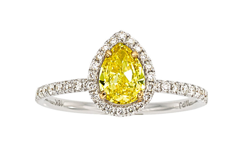 Fancy Vivid Yellow Diamond, Diamond, Gold Ring
