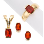Fire Opal, Diamond, Gold Suite