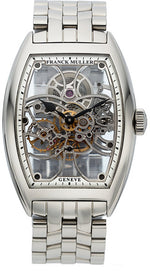 Franck Muller Rare Unused Cintree Curvex 8880 B S6 SQT Stainless Steel Skeleton Wristwatch