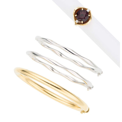 Garnet, Diamond, Gold Jewelry