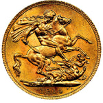 George V gold Sovereign 1914-C MS62 NGC