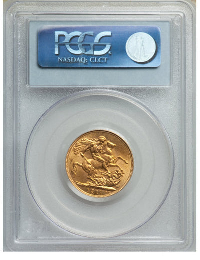 George V gold Sovereign 1917-C MS64 PCGS