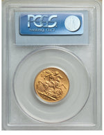 George V gold Sovereign 1918-C MS63 PCGS