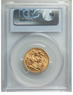 George V gold Sovereign 1918-C MS63+ PCGS