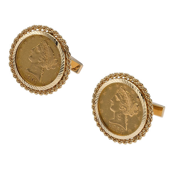 Gold Coin, Gold Cuff Links