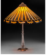 Handel Leaded Glass and Bronzed Table Lamp