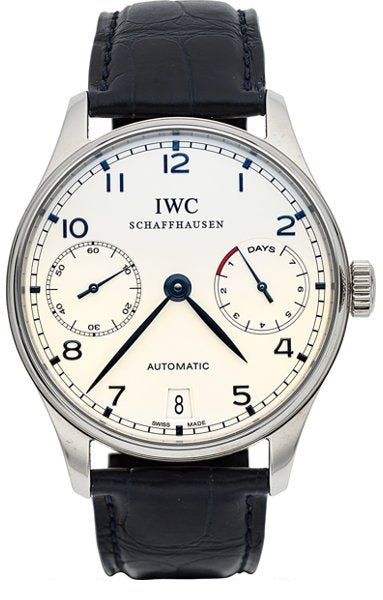 IWC Ref. 5001 Very Fine Portuguese Automatic 7 Days Steel Wristwatch