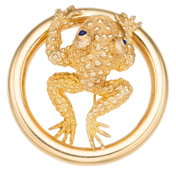 Lapis, Gold Pendant-Brooch