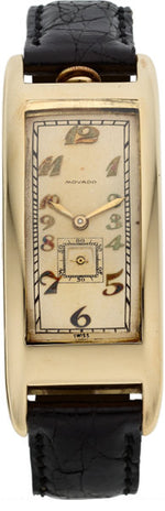 Movado Rare & Unusual Ref. 44009 Gold Polyplan Wristwatch, circa 1915