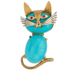 Multi-Stone, Gold Brooch