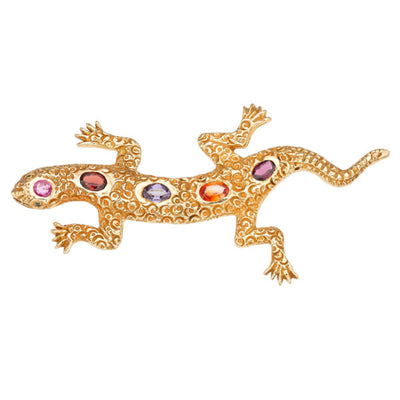 Multi-Stone, Gold Brooch