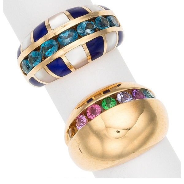 Multi-Stone, Mother-of-Pearl, Gold Rings
