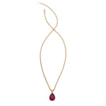 Rubelite Tourmaline, Gold Pendant-Necklace
