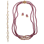 Ruby, Diamond, Colorless Stone, Gold Jewelry